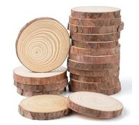 18 Dischi di Legno, Tronchetti da 7-8 cm per Decorazioni e DIY senza Foro - Per Creazioni Artigianali, Matrimoni e Decorazioni Natalizie