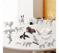 18 figurine di animali polari in PVC in età prescolare decorazioni per torte