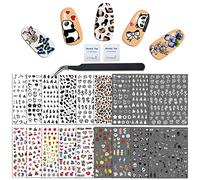 18 Fogli Adesivi per Unghie Autoadesivi, Panda Sticker Adesivi per Unghie Adesivi per Nail Art per Donne Ragazze Decorazione per Bambini, Design per Unghie Tatuaggi per Unghie 1000+ Pezzi (S001-S003)