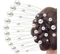 18 forcine per capelli in perle argentate, fermagli per capelli da sposa, accessori per capelli da sposa, accessori in perle per varie occasioni come matrimoni, feste e incontri, balli di fine anno.