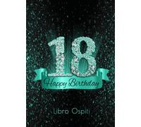 18 Happy Birthday Libro Ospiti: 18 Anni I Congratulazioni e Pensieri Felici I Decorazioni Compleanno Nero Turchese Diamante I Copertina nera morbida I Idea regalo di compleanno per uomini e donne