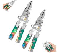 18 in 1 Foldable Wire Stripper with Voltage Tester, Multifunctional Professional Electrical Pliers Tool Kit for Electricians & DIYers (2pcs)