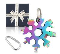 18-in-1 Multi-Tool Snowflake, Strumento Fiocco di Neve, Portachiavi Fiocco di Neve, Attrezzo Utensile Multifunzione Acciaio Inox Portatile, Snowflake Multitool per All'aperto Campeggio Avventura