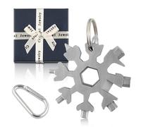 18-in-1 Multi-Tool Snowflake, Strumento Fiocco di Neve, Portachiavi Fiocco di Neve, Attrezzo Utensile Multifunzione Acciaio Inox Portatile, Snowflake Multitool per All'aperto Campeggio Avventura