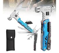18 in 1 Multifunctional Wrench Hammer 60tools, Heavy Duty Stainless Steel Camping Gear with Pliers & Screwdrivers, Survival Kit For Outdoor Emergency, Practical Gifts for Men Dad (Blue)
