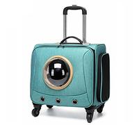 18-inch Trolley Case Four-Wheel Silent Pet Travel Case Easy to Go out Cat Bag Dog Bag Universal Pet Case Gray (Green)
