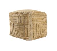 18 " Juta Naturale Miscela Cubo a Righe Pouf Ottomano