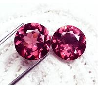 18 + KT Rodolite Granato Taglio Rotondo Loose Gemma 2 Pezzi Certificato ~PRG01