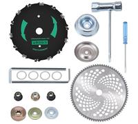 18 lame di ricambio con punta in carburo, 22,9 cm x 20T e 25,4 cm x 80T, lame per decespugliatore con kit adattatore universale, set di lame per arbor da 2,5 cm, per decespugliatore