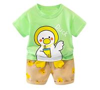 18 mesi Baby Girl Boy Outdoor Comic-set 2 pezzi per top e pantaloncini stampati, regalo per ragazze, verde, 100