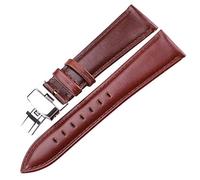 18 millimetri 24 millimetri della cinghia del cinturino marrone in pelle nera cinturini accessori del braccialetto di Deployment Buckle Brown, 21 millimetri