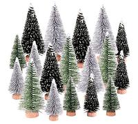 18 mini alberi di Natale artificiali in sisal, neve e gelo, modelli diorama, micro paesaggi, architettura paesaggistica, alberi per artigianato natalizio decorazione da tavolo