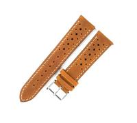 18 mm-24 mm, lunghezza 19 cm, cinturino in pelle da uomo, stile vintage, cinturino impermeabile e traspirante, sostituibile con accessori per dipendenti,Linea marrone-bianca,19mm