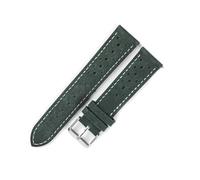 18 mm-24 mm, lunghezza 19 cm, cinturino in pelle da uomo, stile vintage, cinturino impermeabile e traspirante, sostituibile con accessori per dipendenti,Linea Blu-Bianco,19mm