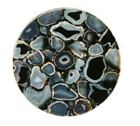 18 " Nero Agata Table Top Pietradura Pietre Semi Preziose Arte Arredo Casa