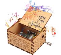 18 Note You Are My Sunshine Music Box personalizzato Mini Music Box Gift Box inciso al laser Vintage legno manovella Music Box You Are My Sunshine Regali Carillon in legno Regalo in legno