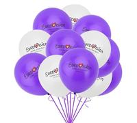18 palloncini Eurovision 2026 da 30,5 cm in lattice per concorso musicale Eurovision Vienna UK 2026 decorazioni a tema palloncini con nastro per giardino, bar, feste in strada