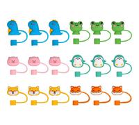 18 Pcs Copertura Della Punta in Paglia Tappi Di Cannuccia Silicone