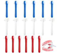 18 Pcs Spazzolini Doppia Testa per Dentiere, Spazzolino per Protesi Dentaria, Spazzola Pulizia Della Strumento per Dentiere con Design a Doppia Estremità