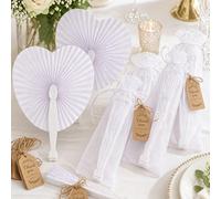 18 pezzi/36 pezzi Set ventaglio pieghevole da matrimonio, include biglietto di ringraziamento e sacchetto in organza, adatto per matrimoni, feste, addii al nubilato, eleganti regali per gli ospiti, bo