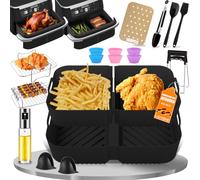 18 pezzi accessori per friggitrice ad aria calda | Accessori per friggitrice ad aria calda Ninja Foodi Flexdrawer da 10,4 l AF500EU | Air Fryer Accessories include stampo in silicone, griglia, carta