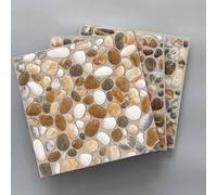 18 Pezzi Adesivi Per Piastrelle Bagno E Cucina,Adesivi Per Piastrelle Da Parete Autoadesivi,Autoadesivo In Pvc Impermeabile Con Motivo A Pietra Per Bagno E Cucina Pellicola Adesiva(20 x 20 cm)