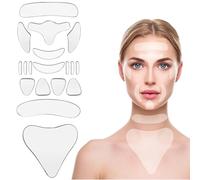 18 Pezzi Cerotti per Il Viso Silicone Pad, Cerotti Riutilizzabili in Silicone contro le Rughe del Seno, Compreso di Petto Patch Collo Collo Maschera Gli Occhi Guancia Fronte Pad per Riduzione Rughe