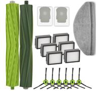 18 Pezzi Combo i5 Parti di Ricambio Compatibili con iRobot Combo i5+, j5, j5+ Robot Aspirapolvere, 2 Spazzole, 6 Spazzole Laterali, 6 Filtri Hepa, 2 Sacchetti per La Polvere, 2 Panni per Scopa
