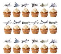 18 pezzi decorazione per torte aeree, aereo da combattimento, feste a tema, aeroplano, elicottero, articolo di compleanno per bambini, per il bagno, per il compleanno del bambino