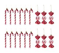 18 pezzi Decorazioni natalizie rosse per l'albero di Natale, Decorazioni con bastoncini di zucchero, Set di decorazioni natalizie con caramelle, decorazioni per l'albero di Natale.