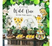 18 pezzi - Decorazioni per cupcake a tema animali della giungla per feste di compleanno, docce per feste selvagge, decorazioni per torte di compleanno "Wild One", forniture per decorazioni, decorazion
