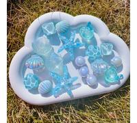 18 pezzi Decorazioni per scarpe a tema creature marine e onde, adatte per scarpe da giardino, sandali e altri accessori rimovibili per scarpe, regalo per le vacanze Tagli UnicaFumettoABS