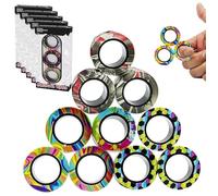 18 pezzi di anelli magnetici Fidget Toys Spinner Set di giocattoli for riempire cestini pasquali, anelli for dita Infinite ore di divertimento ADHD Stress Relief Fidget Spinner(12 Pcs)