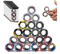 18 pezzi di anelli magnetici Fidget Toys Spinner Set di giocattoli for riempire cestini pasquali, anelli for dita Infinite ore di divertimento ADHD Stress Relief Fidget Spinner(24 Pcs)