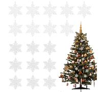18 pezzi di fiocchi di neve in cristallo acrilico trasparente, fiocchi di neve trasparenti con linee, adatti per essere appesi come ornamenti per l'albero di Natale su porte, mensole o finestre