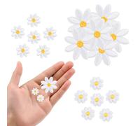 18 pezzi di patch floreali, 3 dimensioni carino margherita ricamo adesivi moda ricamati per abbigliamento borse scarpe giacche jeans