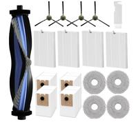 18 pezzi di ricambio per aspirapolvere robot Lefant M3, 1 spazzola principale, 4 filtri Hepa, 4 sacchetti per la polvere, 4 spazzole laterali, 4 panni per mocio, 1 strumento di pulizia