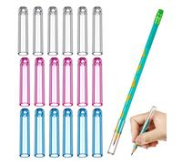 18 pezzi di tappi di plastica per matite, protezione punta penna, cappucci trasparenti per matite, estensori per penne in legno, regali per studenti, forniture per il ritorno a scuola (bianco, rosa, b