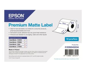 18 pezzi Epson Premium opaco 650 Etikett en 1 Rolle n C33S045534