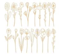 18 pezzi fiori di legno, fiori in legno intagliati squisiti da 6, 3 pollici con steli per la casa di compleanno di compleanno decorazione fai -da -te, bouquet di di