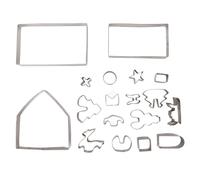 18 Pezzi Formine Per Biscotti Casetta di Pan di Zenzero, Kit di Stampi Per Biscotti Casetta di Pan di Zenzero 3D in Acciaio Inossidabile Per Cottura in Cucina, Include Confezione Regalo a Forma di Sli