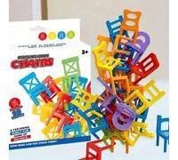 18 pezzi Gioco di impilamento di sedie, giocattolo educativo per bambini, sgabelli da tavolo per il gioco, giocattolo per interazione genitore-figlio. Adatto per il tempo libero in famiglia/Natale/Nat