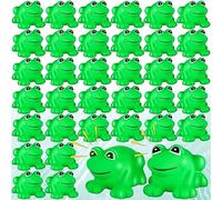 18 pezzi in gomma Frogs for Kids, carino flottante Squeaky Frog Bath Toy Mini Plastic Frogs for Cake Decoration Classroom Carnival Prizes Baby Shower Birthday Party Decoration