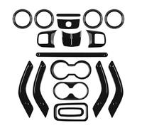18 pezzi kit rivestimento pannello di controllo centrale for Jeep Wrangler JK 11-17 interni auto modello in carbonio cruscotto Decor Set(Black)