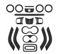 18 pezzi kit rivestimento pannello di controllo centrale for Jeep Wrangler JK 11-17 interni auto modello in carbonio cruscotto Decor Set(Black carbon pattern)