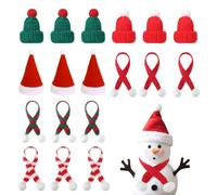 18 Pezzi Mini Cappelli di Babbo Natale e Sciarpa di Natalizie, Mini Cappello Natalizio e Sciarpa, Cappello Lecca-Lecca, Tappo Di Bottiglia, Pupazzo di Neve Decorativo, per Bottiglie di Vino e Feste