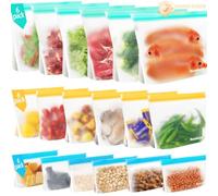 18 Pezzi Sacchetti Freezer, Sacchetti Alimenti Richiudibili, Sacchetti Freezer Riutilizzabili Sacchetti Congelatore, Sacchetti Freezer Con Zip Sacchetti per Alimenti per Frutta, Verdura, Carne
