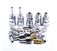 18 Pezzi Set Connettore Rapido Aria 1/4" BSP - Raccordi Compressa, Attacchi Compressori, Innesto e Connettori Maschio Femmina