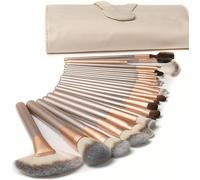 18 Pezzi Set Di Pennelli Trucco Con Custodia Da Viaggio Manico in Legno Professi