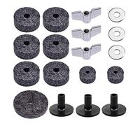 18 Pezzi/set Drum Kit Piatto Morbido Rotondo Feltro Pad Dado Ad Ala Rondelle Set Batteria Accessori di Montaggio Nero/Grigio Piatto Stand Nero Per Batteria Feltri Piatti E Maniche Rondella Tamburo